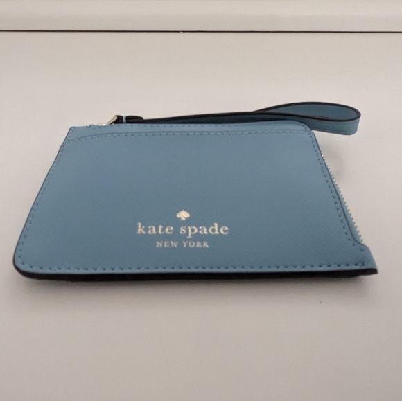 EUC! Kate Spade New York Schuyler Small Card Holder Wristlet Wallet Smokey Blue - Picture 2 of 13